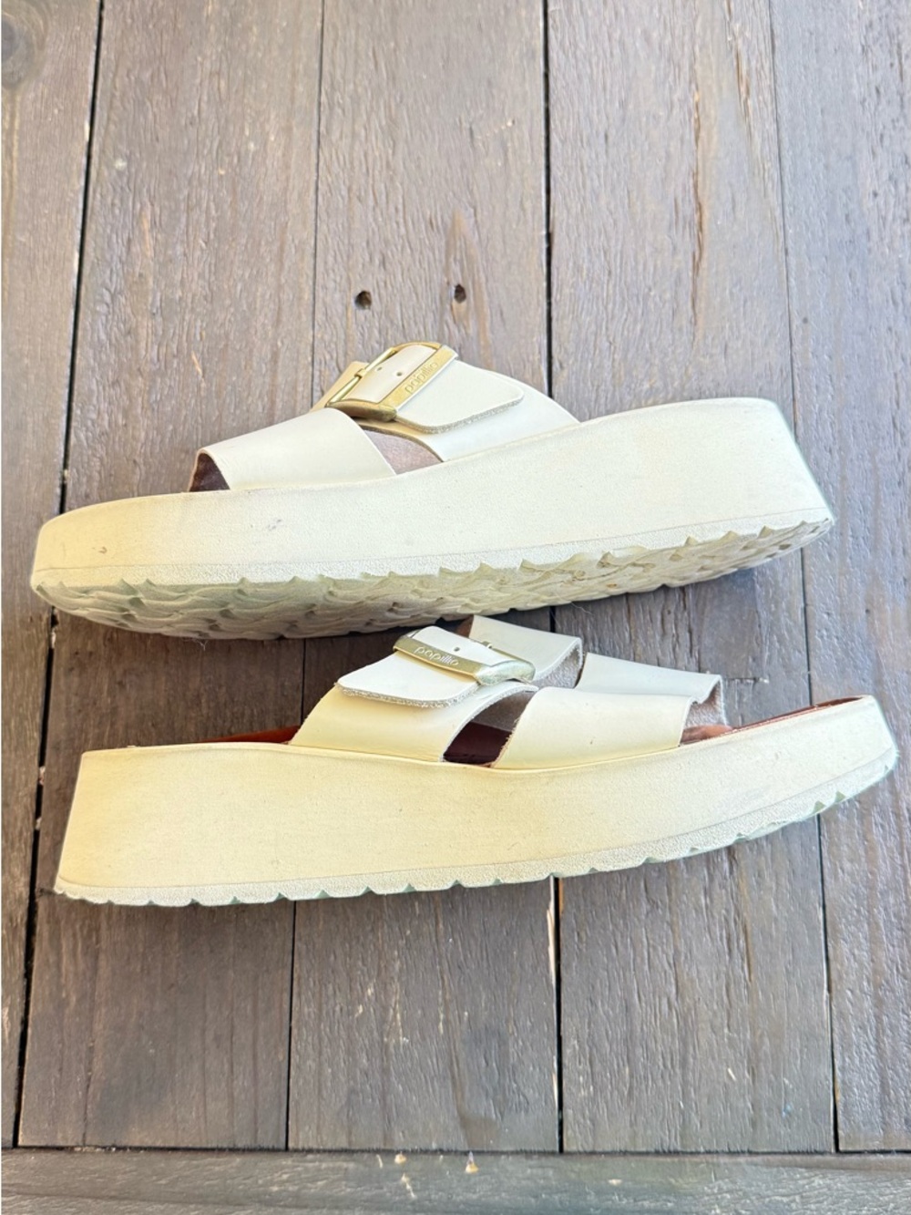 Papillio by Birkenstock Platform Sandals Neutral Cream Statement Minimal Size 37 - Picture 10 of 16